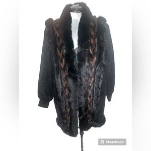 100% angora/fur jacket sz L